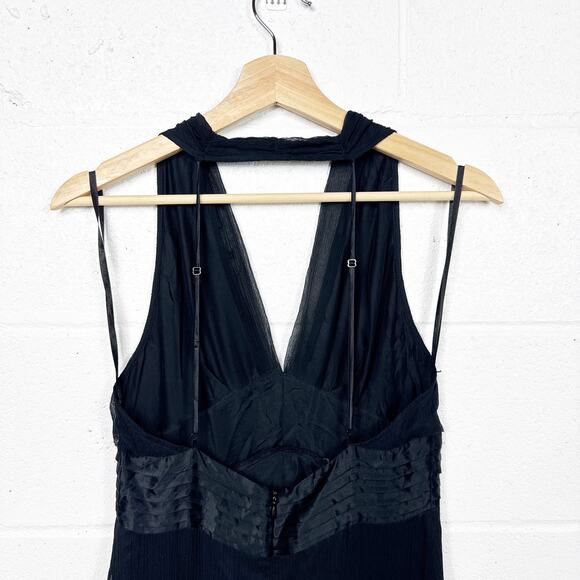 Vintage Max Azria Y2K Silk Fairy Grunge Midi Dress Womens 4 Whimsy Goth Vamp - Picture 9 of 16